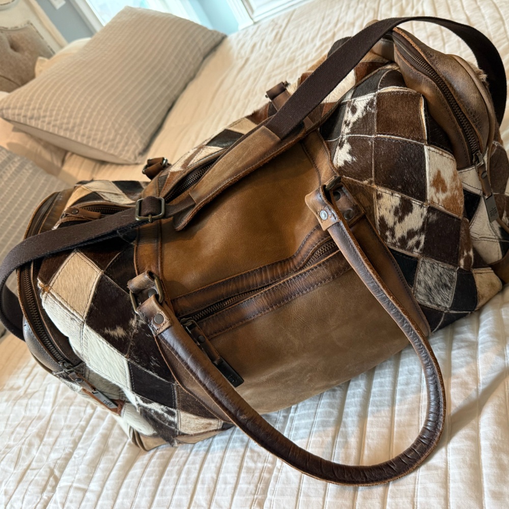 STS Ranchwear Brown Patchwork Leather Travel Duffle